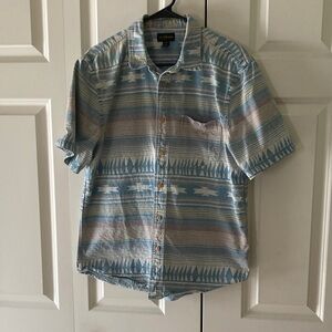 Cpo Provisions Western Aztec Shirt Mens M Short Sleeve Button Up Cowboy Rodeo